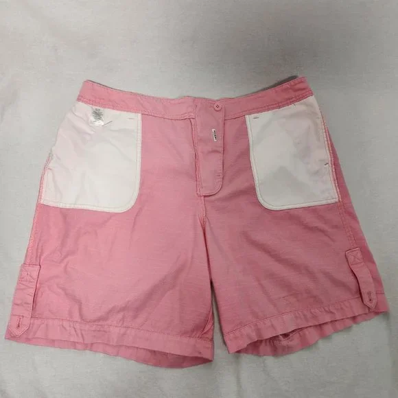TALBOTS TALBOTS Gorpcore PINK Semi Elastic Waist Roll Leg Bermuda Short Size 16. - Picture 6 of 16